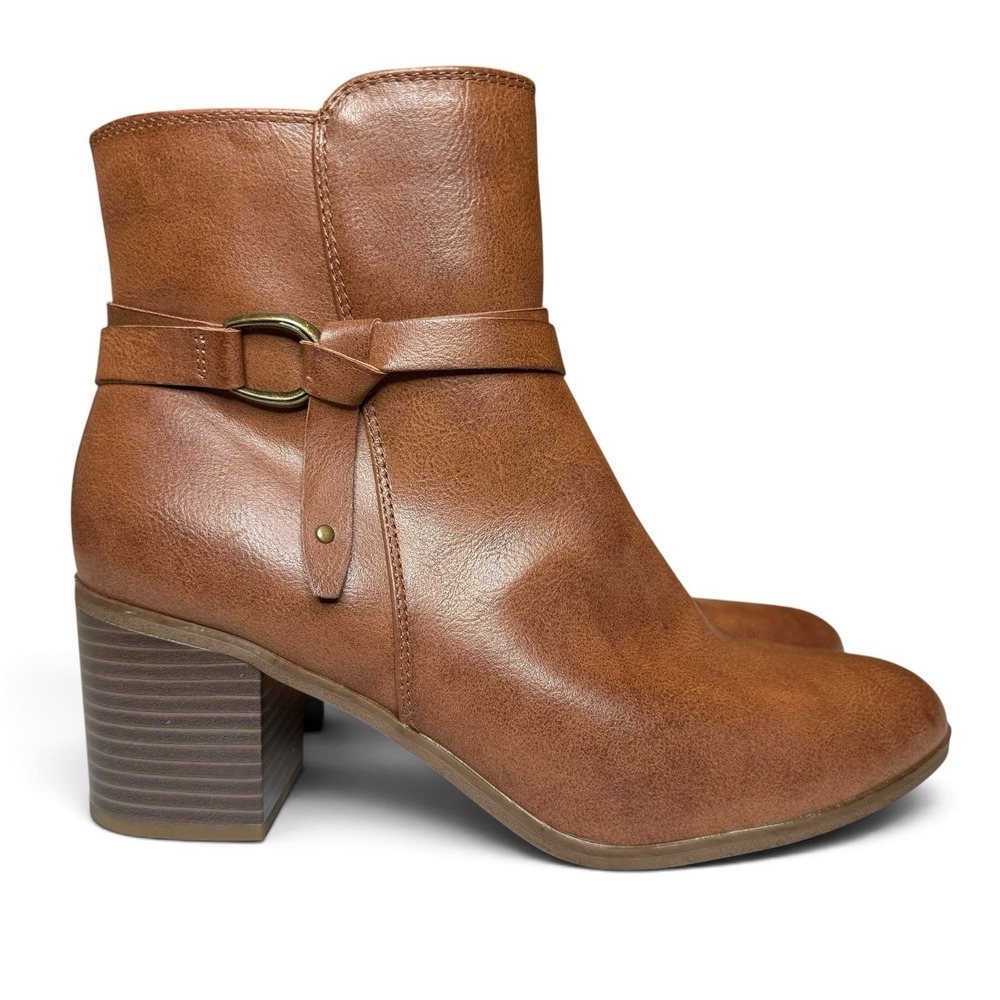 NWOB New Frye Italia Harness Vegan Leather Boots Size 10 Zip Up Heel Booties
